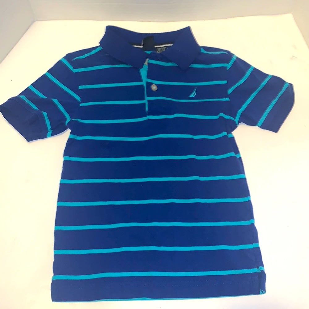 Blue striped Nautica polo